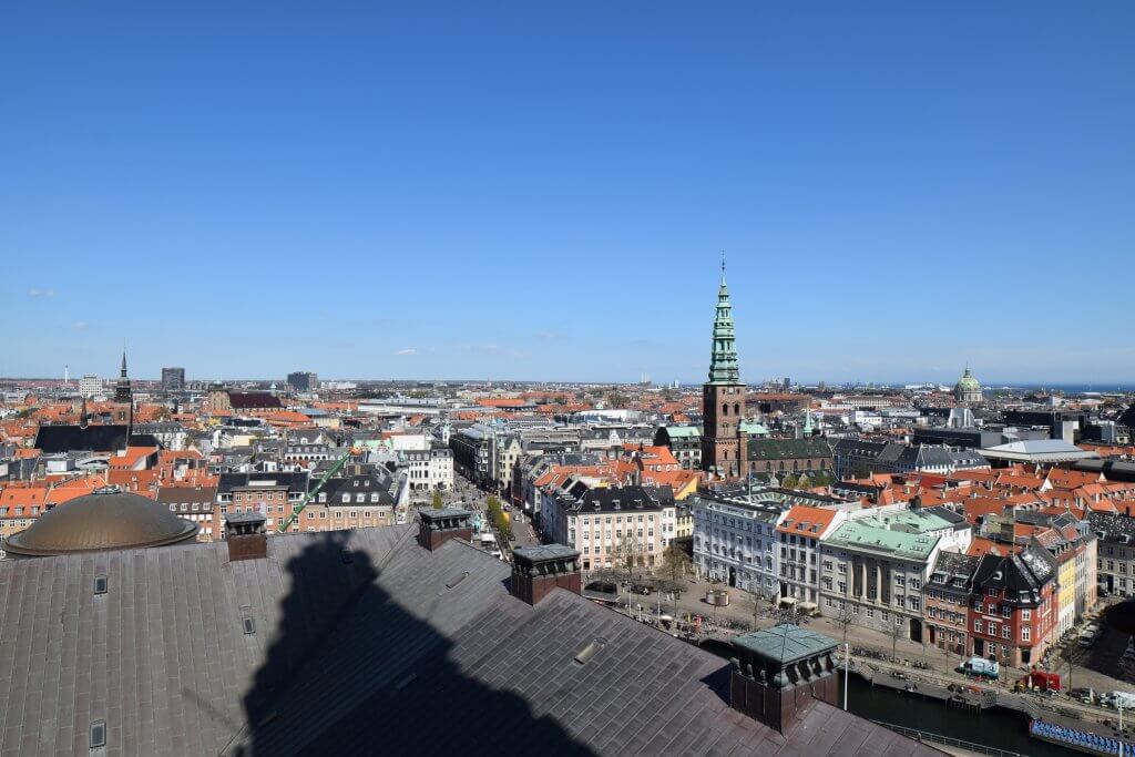 View of Copenhagen from atop Christiansborg Castle